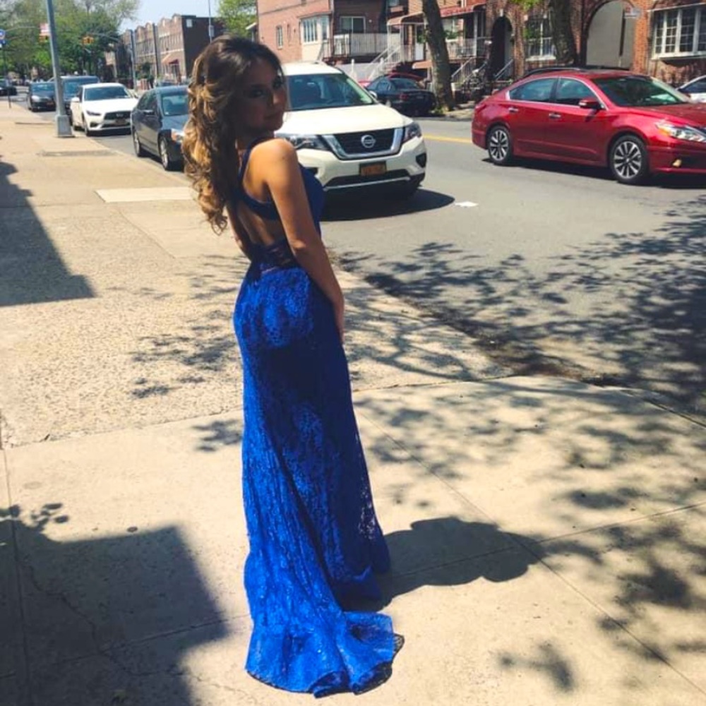 Blue backless dress WORN ONLY ONCE